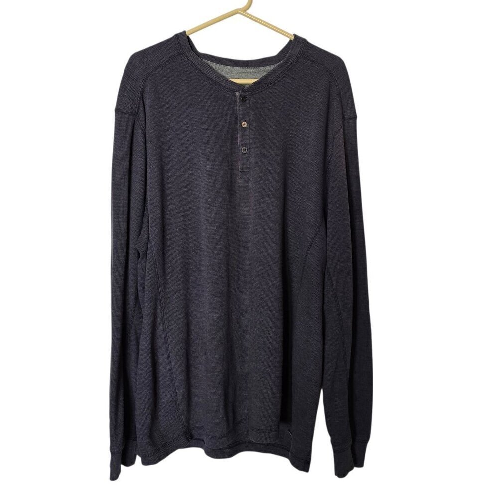 Eddie Bauer Mens Henley Thermal Shirt Size 3XB Dark Gray Big & Tall